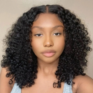 Worthy HD Glueless Lace Natural Bouncy Jerry Curls Melting Lace 5x5 Closure Wig Skin Melt & Seamless Natural Hairline