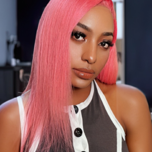 【13x4 Lace Front】Pink Straight Human Hair Wig LINK 42