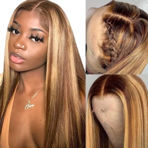 【Lace Frontal Pre Plucked Ombre Wig】Human Hair Honey Blonde LINK3