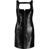 COURRÉGES WOMEN Faux-leather Sleeveless Mini Dress Black