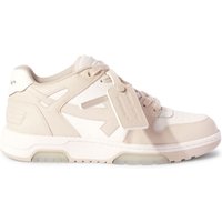 OFF-WHITE WOMEN Out Of Office Leather Sneakers Beige White