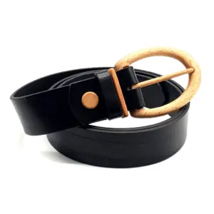 Wood Belt  Banff Care 403 Sustainable Vegetable tanned leather Belt With Wooden Buckle USD110.00