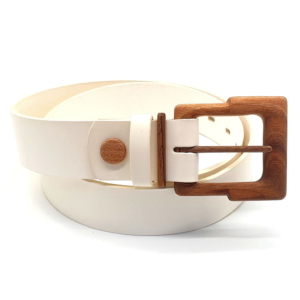 Wood Belt  Powell Pride 422 Sustainable Vegetable tanned leather Belt With Wooden Buckle USD115.00