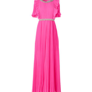 Self-Portrait Pink Chiffon Diamante Maxi Dress