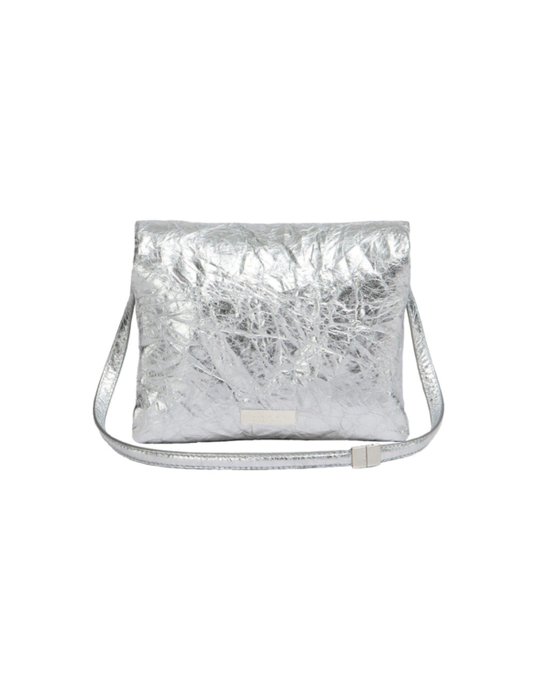 Marni Silver Leather Mini Prisma Pouch